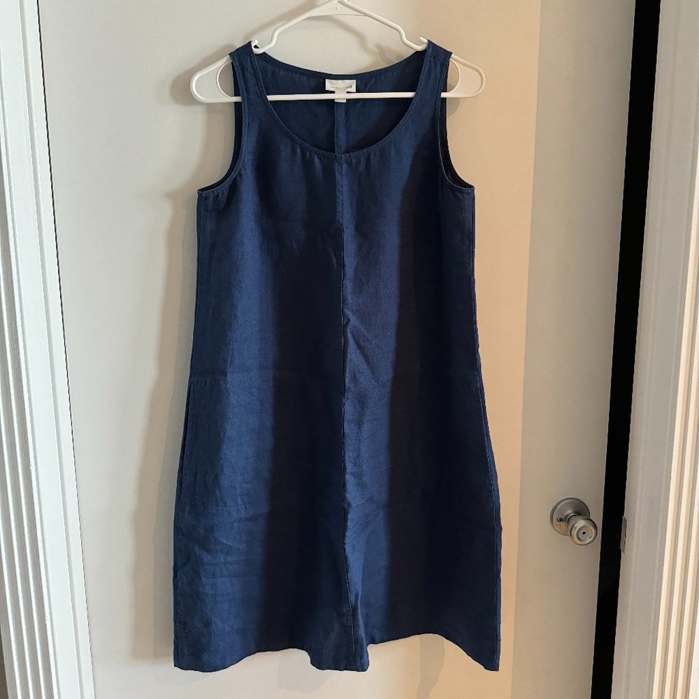 J. Jill Women's Blue Linen Dress